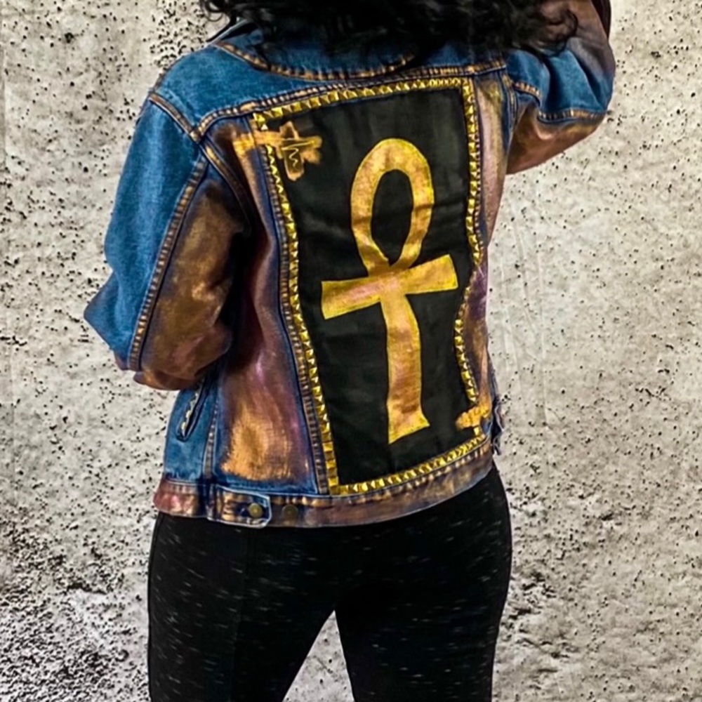 KINGS X QUEENS STUDDED TRUCKER JACKET S
